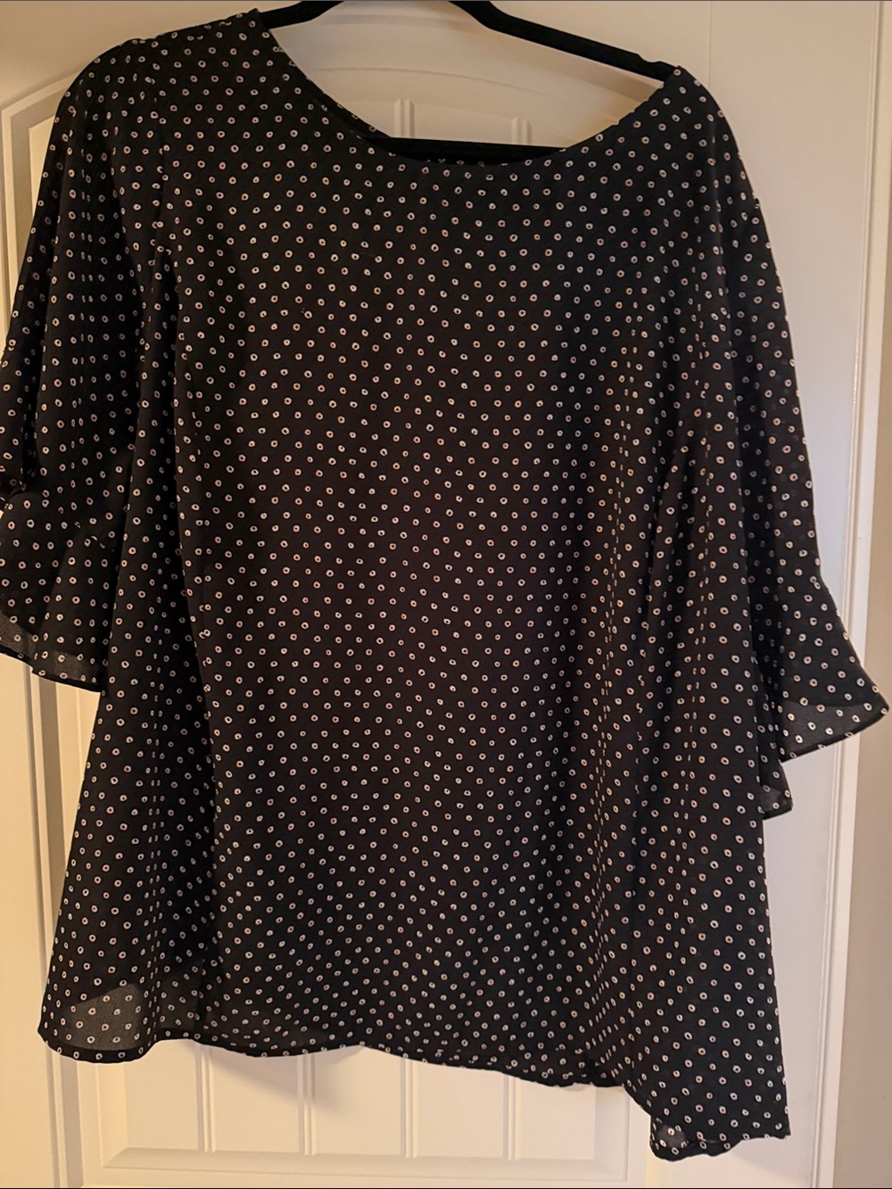 Liz Claiborne Black Dress with White Polka Dots